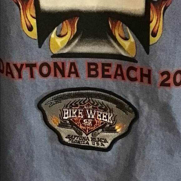 Mens Bike Week 2005 Daytona denim sleeveless Size M Plus A 2003 And 2006 Patch. - Picture 7 of 7